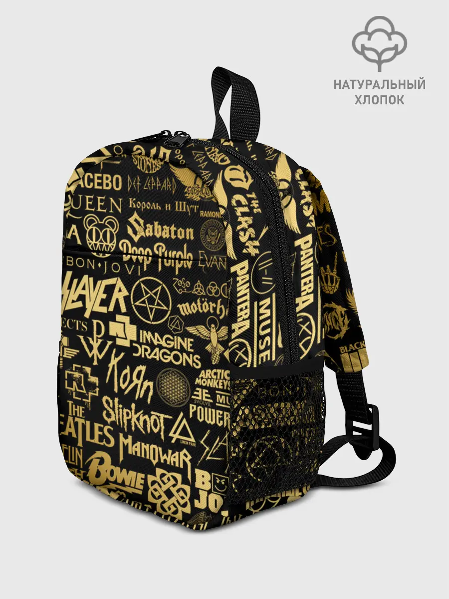 Рюкзак детский / ЛОГОТИПЫ РОК ГРУПП GOLD