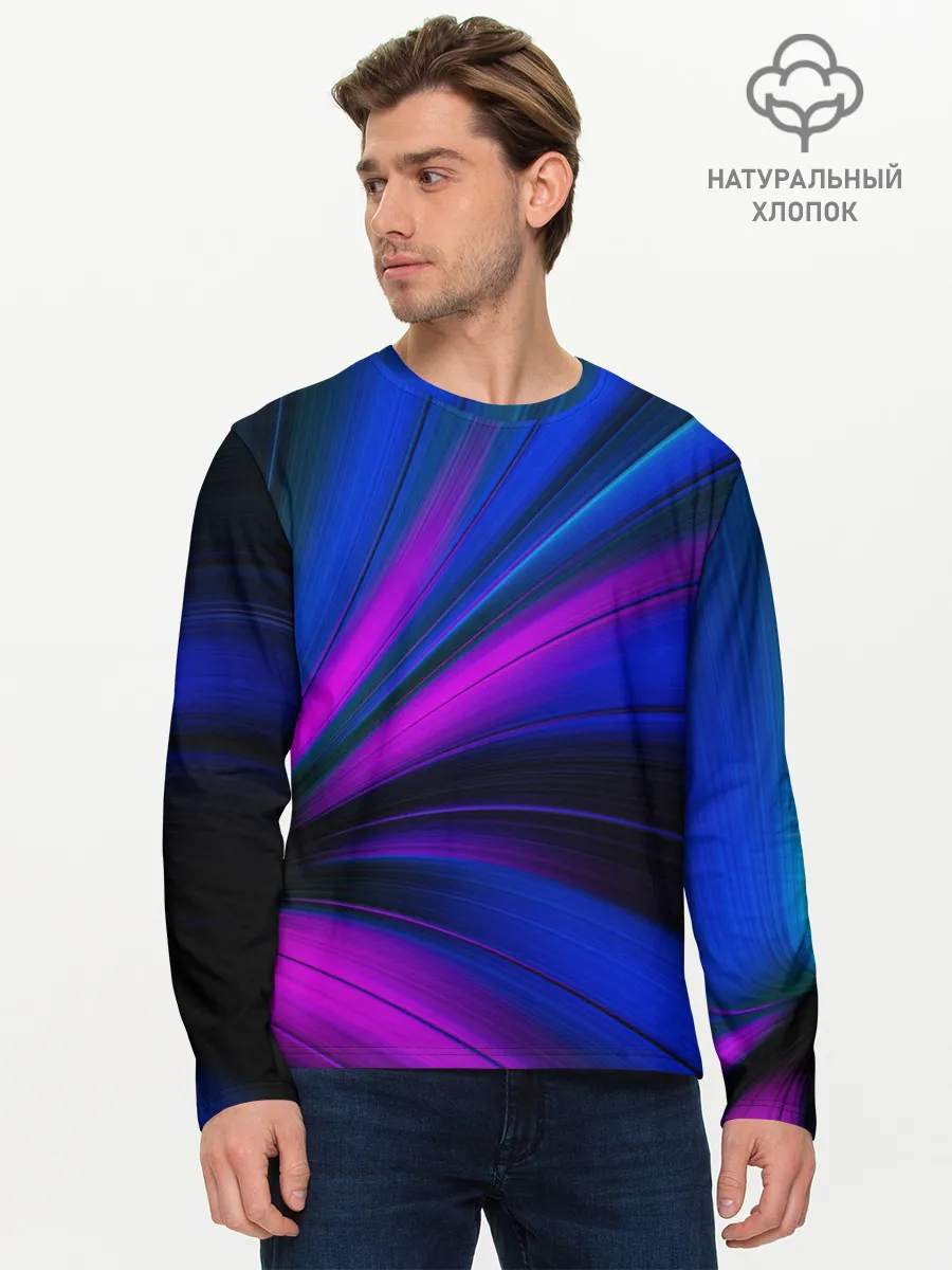 Мужской лонгслив базовый / НЕОНОВЫЕ ВОЛНЫ | NEON STRIPES