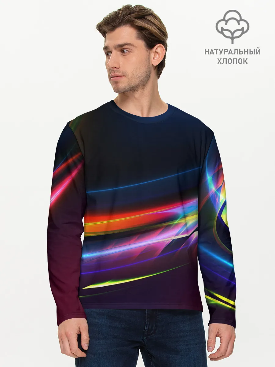 Мужской лонгслив базовый / NEON STRIPES