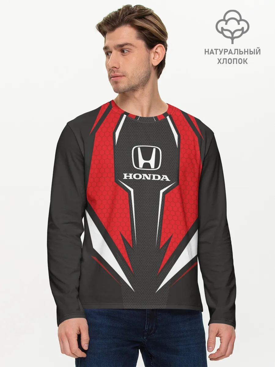 Мужской лонгслив базовый / Honda Driver team Red