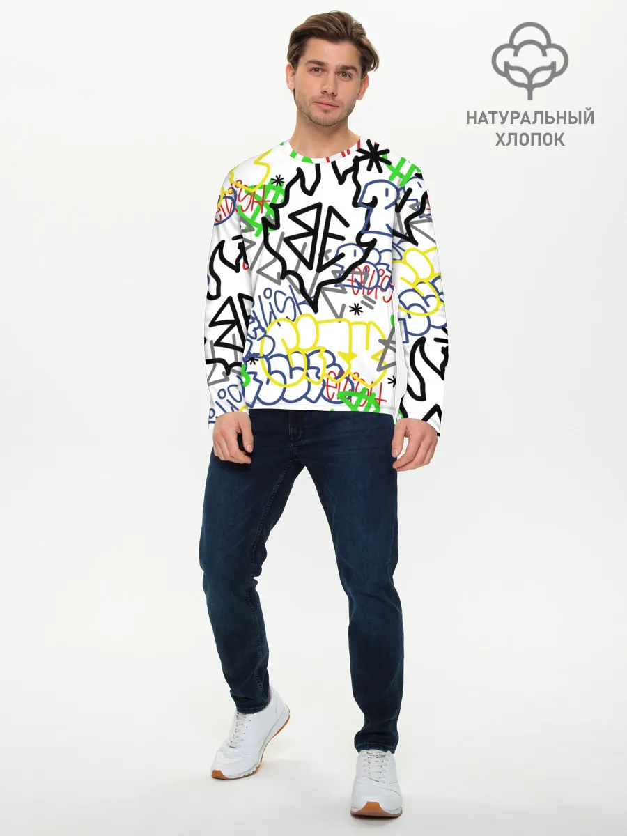 Мужской лонгслив базовый / BILLIE EILISH GRAFFITI
