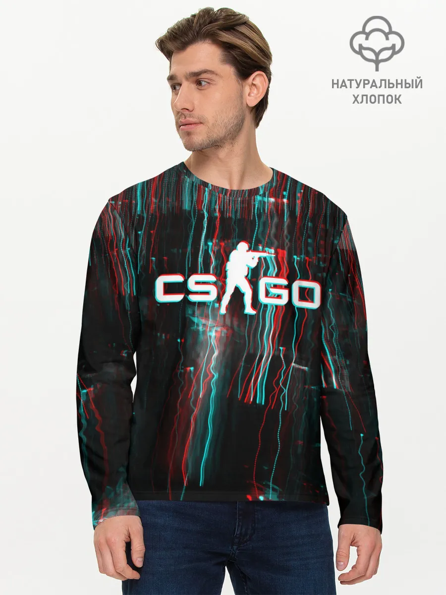 Мужской лонгслив базовый / CS:GO Glitch