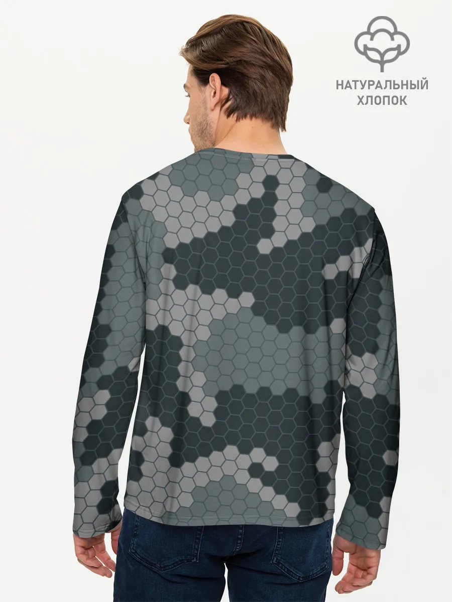 Мужской лонгслив базовый / КАМУФЛЯЖ СОТЫ
