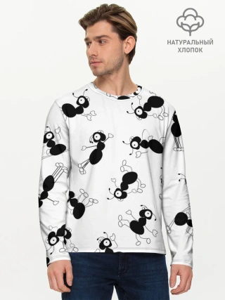 Мужской лонгслив базовый / Муравьи