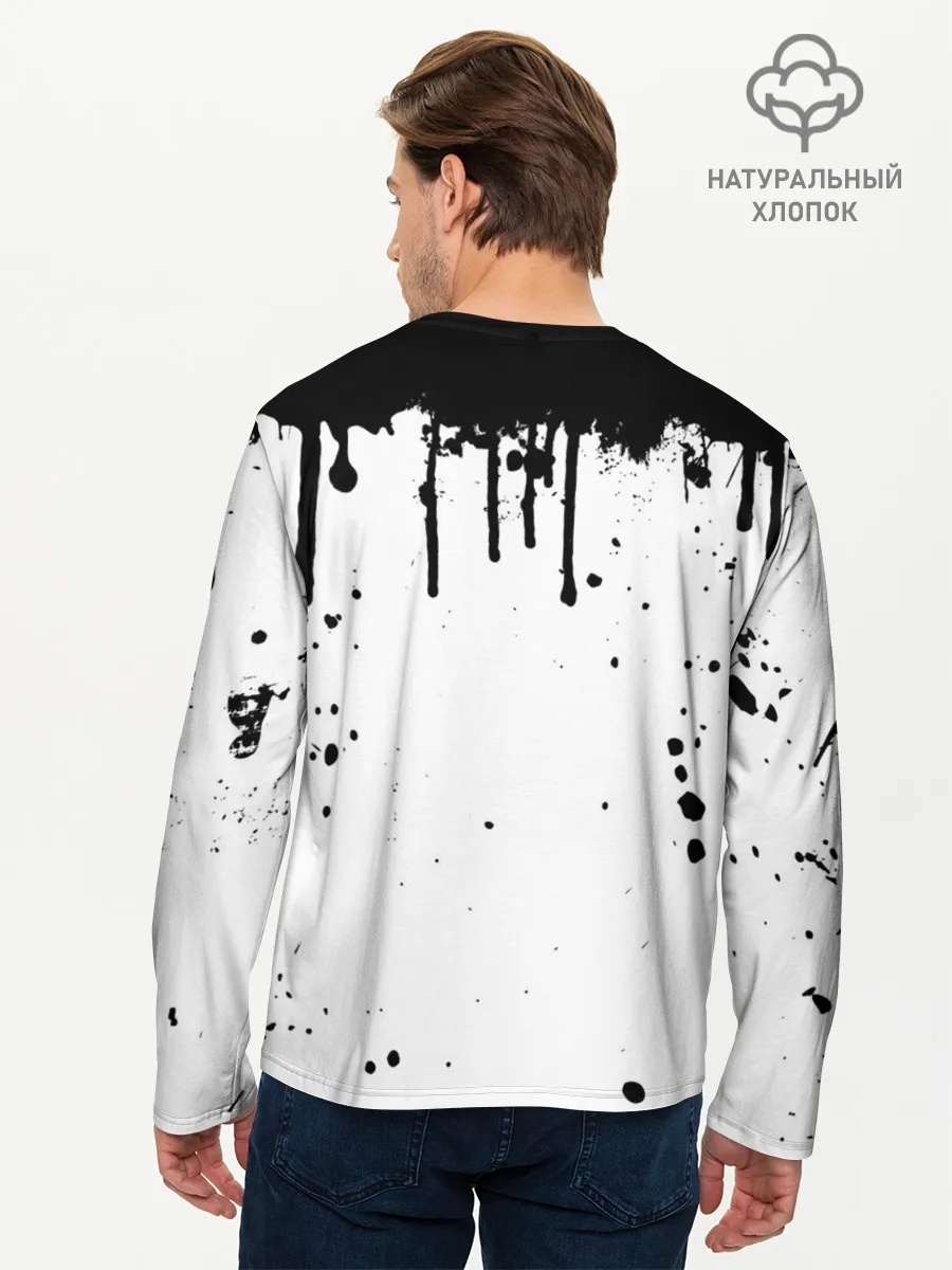 Мужской лонгслив базовый / Ахегао лицо в цвете