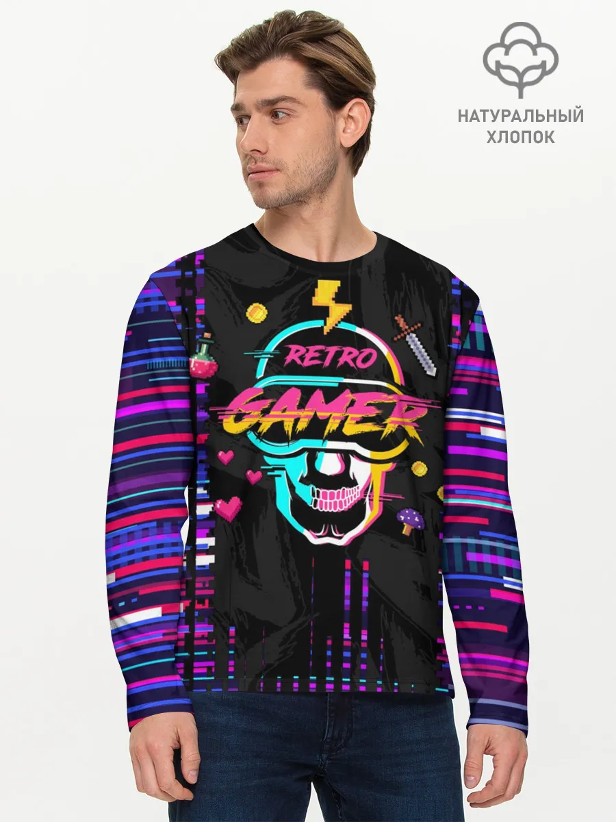 Мужской лонгслив базовый / RETROGAMER3D47