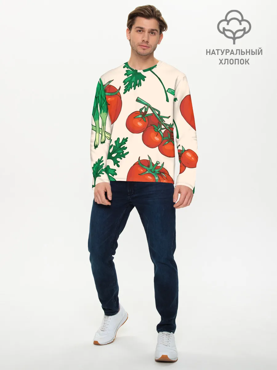 Мужской лонгслив базовый / Летние овощи