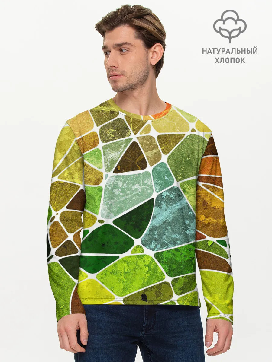Мужской лонгслив базовый / Мозаика