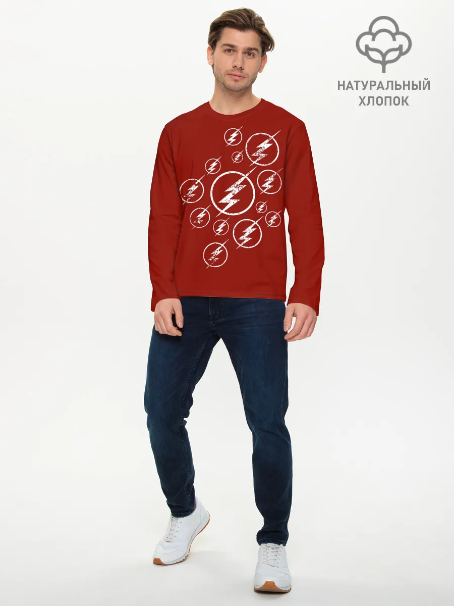 Мужской лонгслив базовый / The Flash Logo