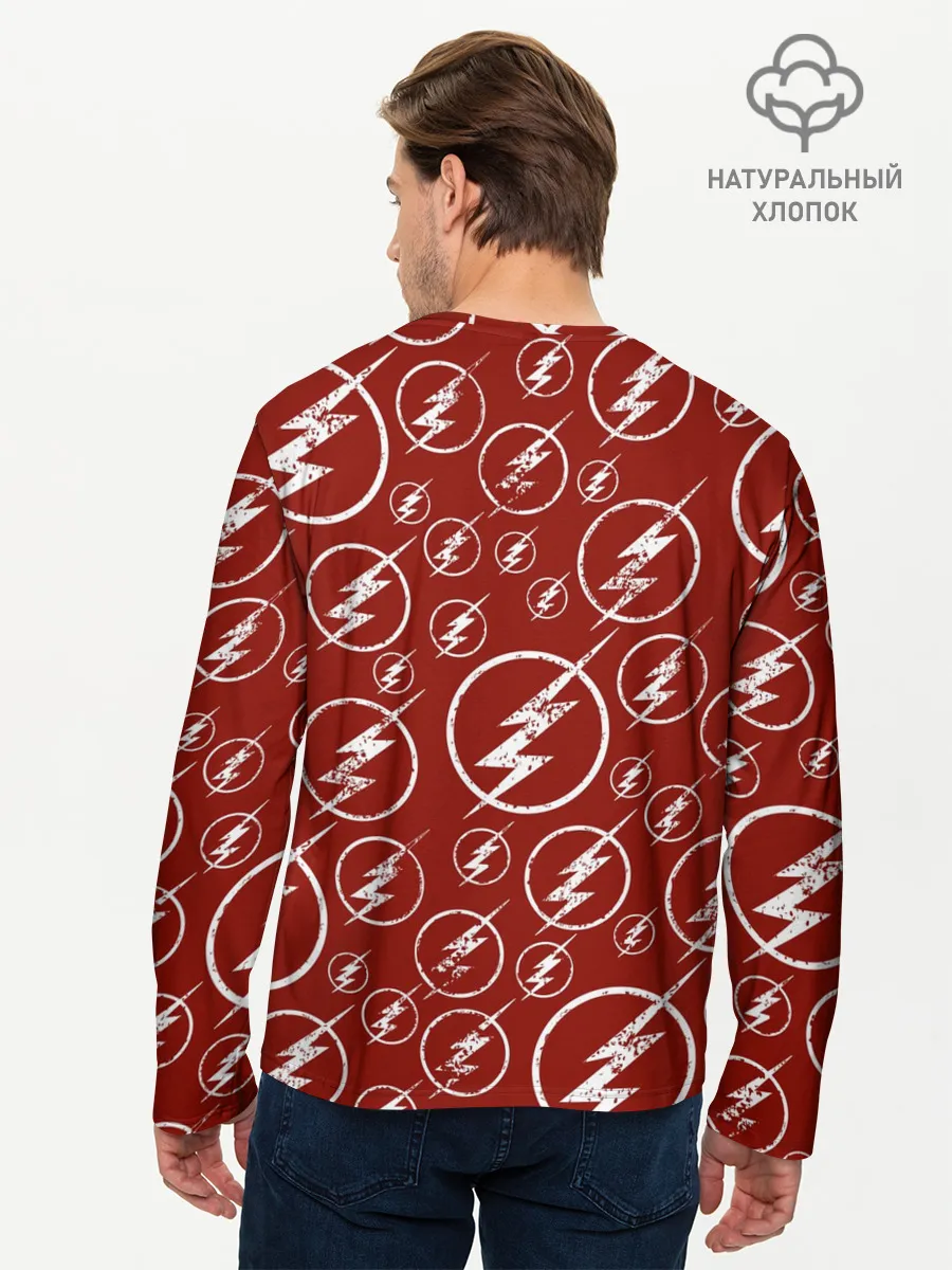 Мужской лонгслив базовый / The Flash Logo Pattern