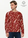 Мужской лонгслив базовый / The Flash Logo Pattern
