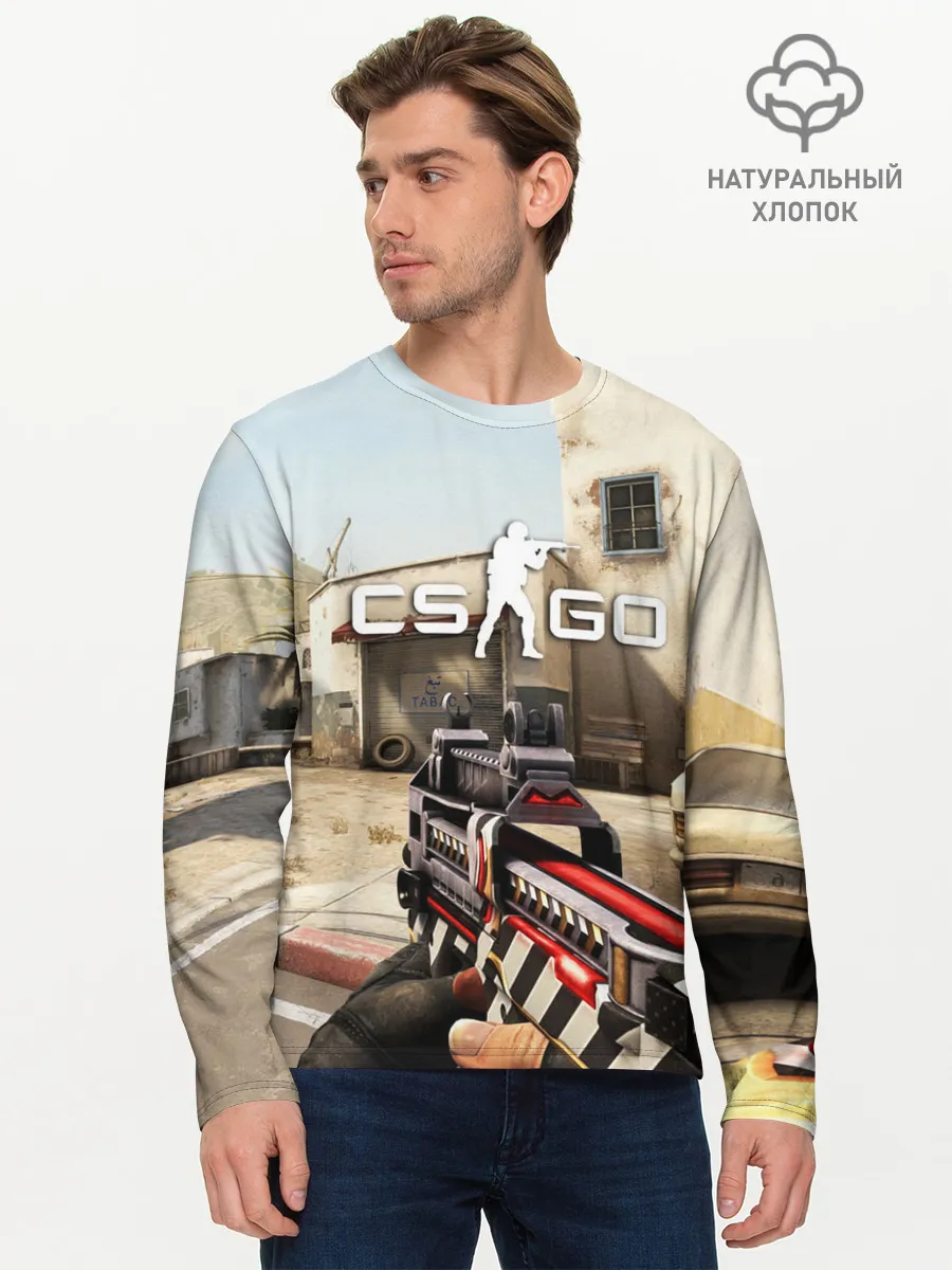 Мужской лонгслив базовый / CS:GO - The Aggressor | Aгрессор