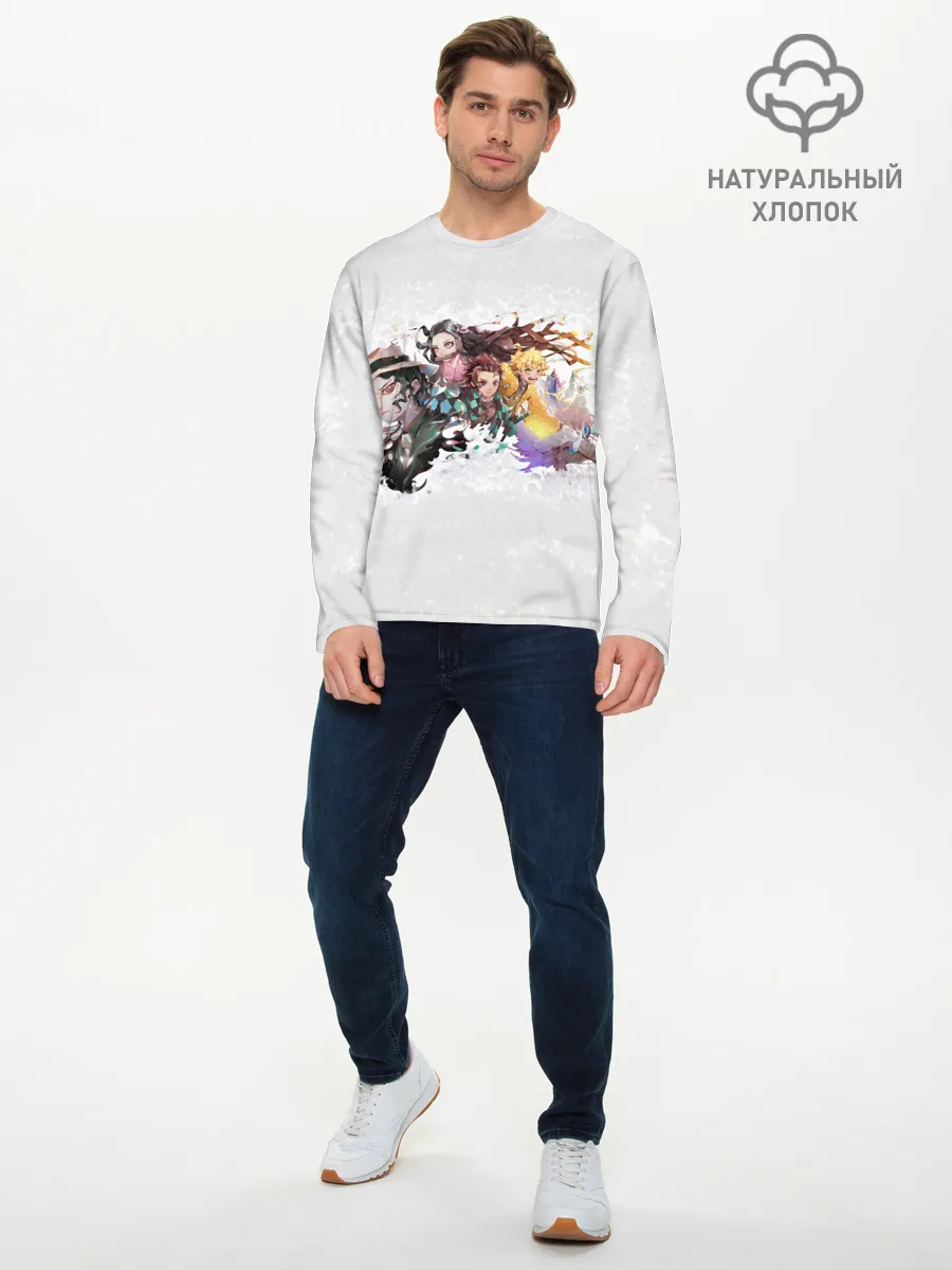 Мужской лонгслив базовый / Клинок рассекающий демонов