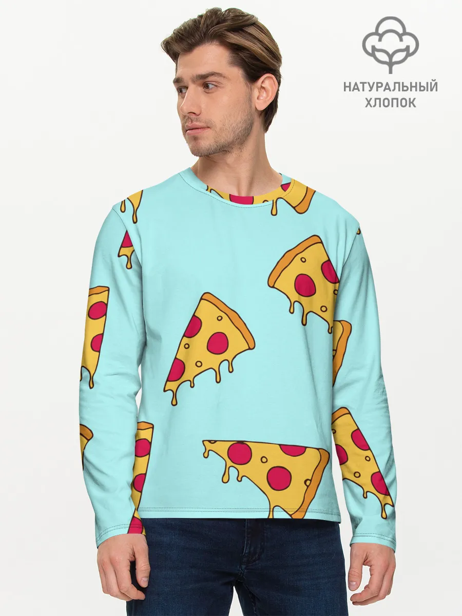 Мужской лонгслив базовый / Ароматная пицца