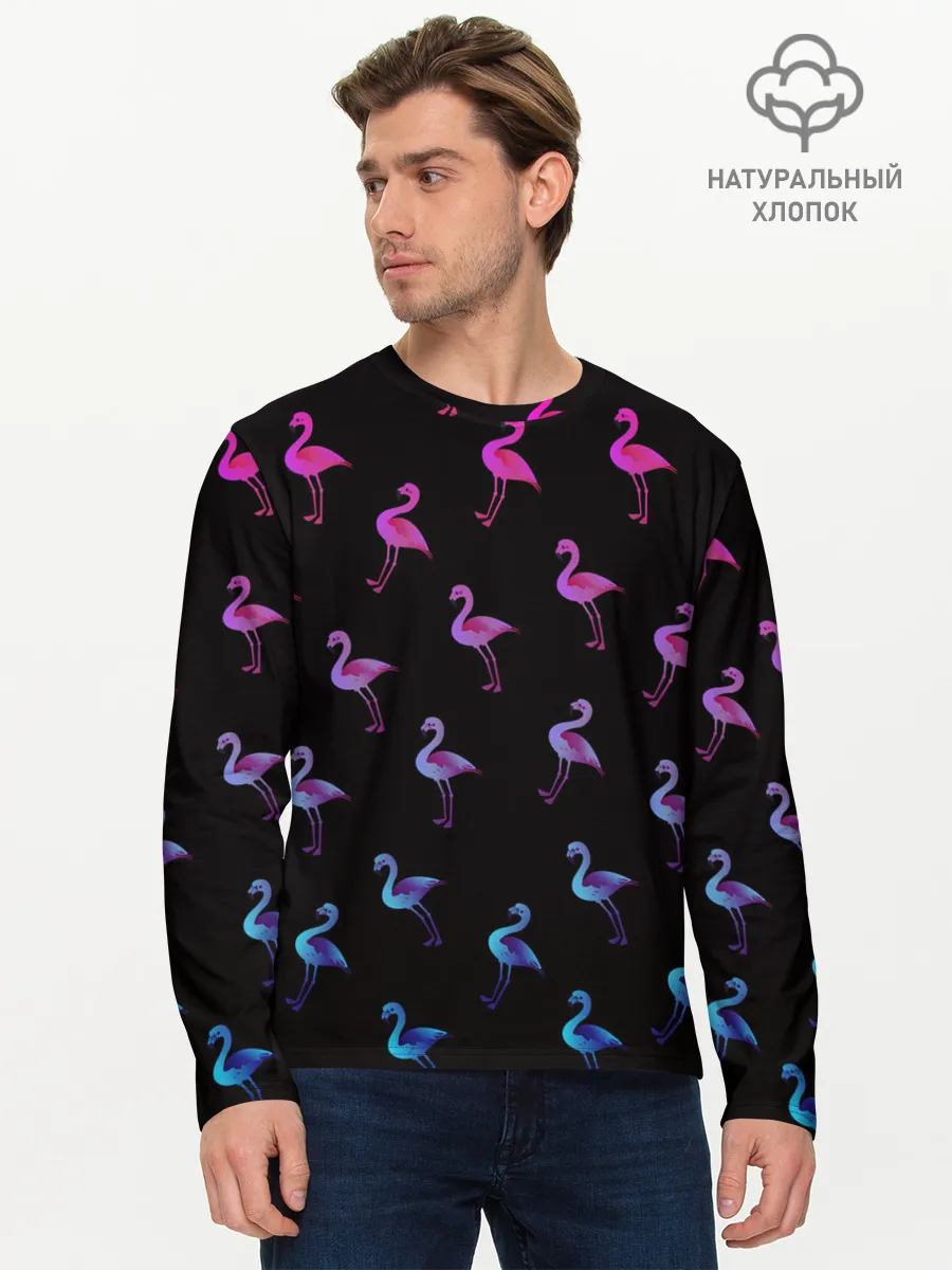 Мужской лонгслив базовый / Фламинго