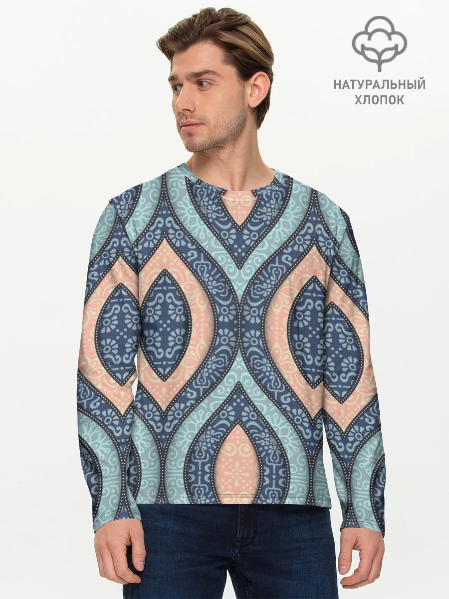 Мужской лонгслив базовый / Восточный орнамент