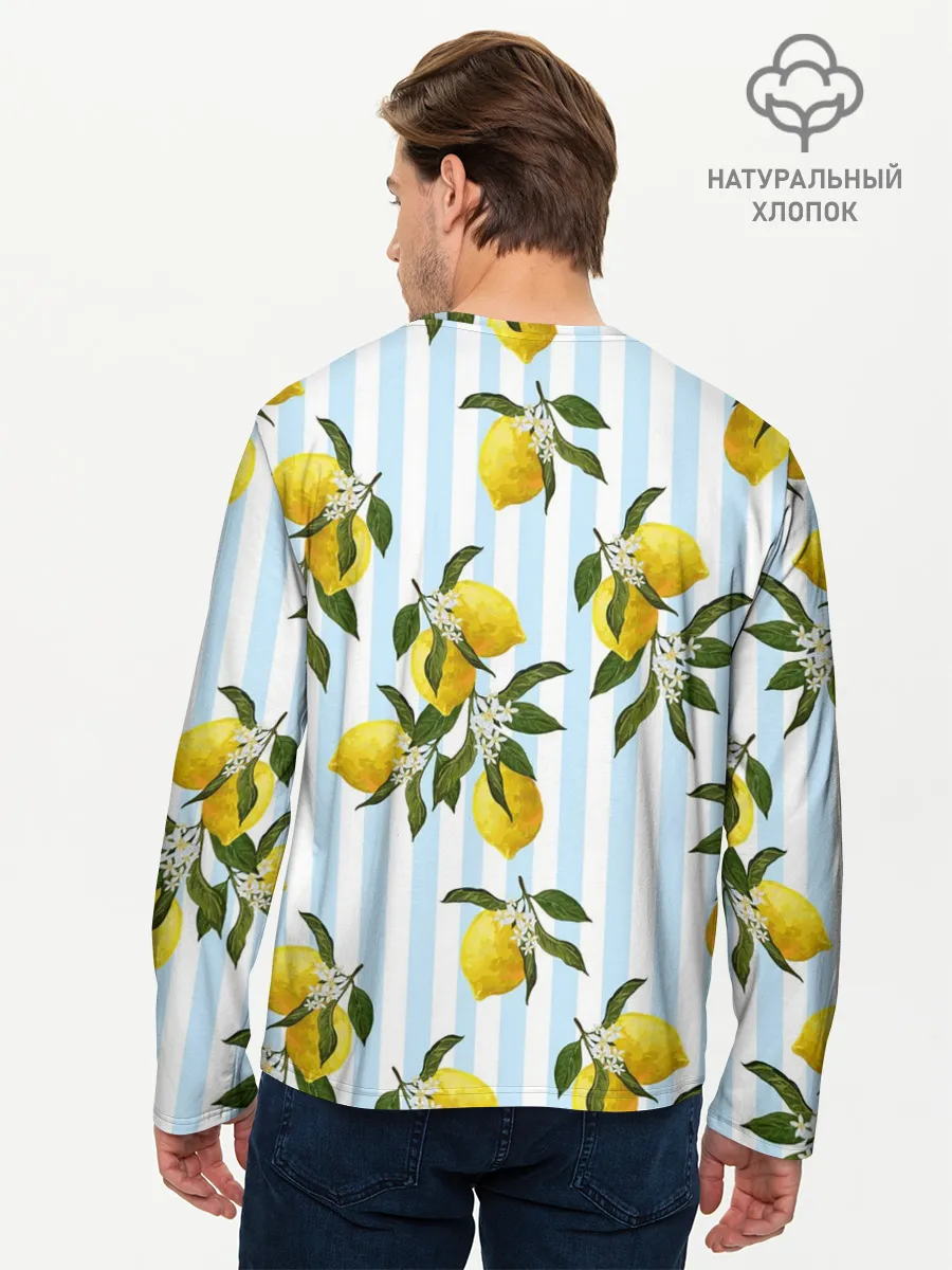 Мужской лонгслив базовый / Лимоны
