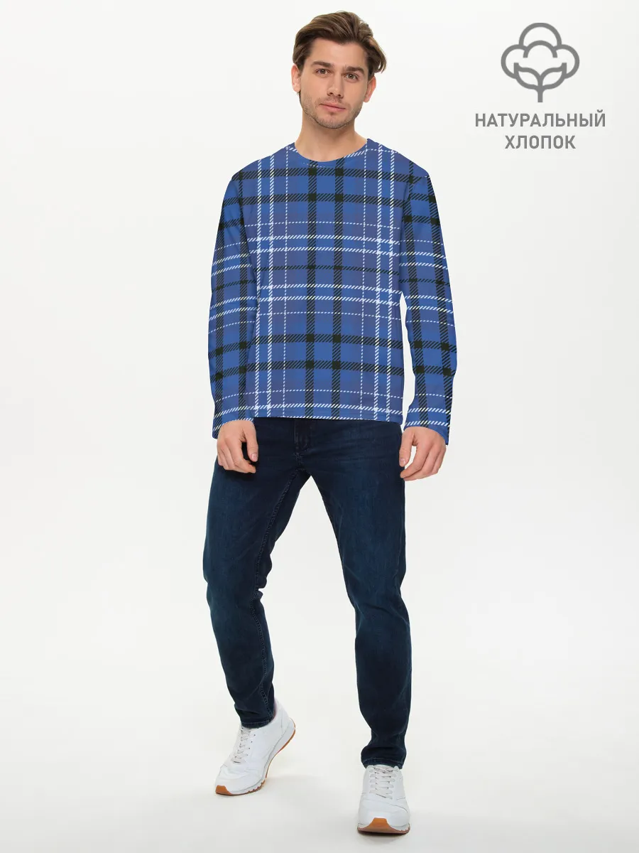 Мужской лонгслив базовый / Шотландка | Tartan
