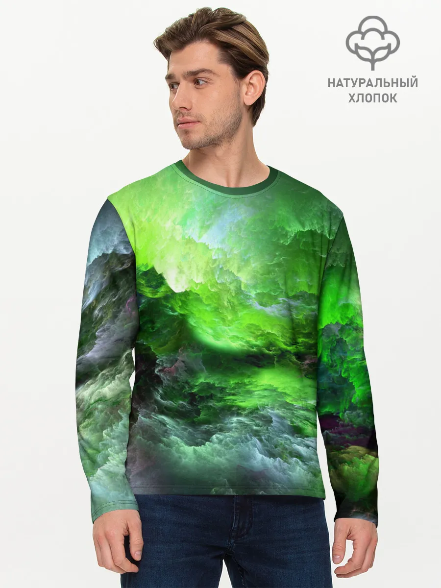 Мужской лонгслив базовый / GREEN SPACE | ЗЕЛЁНЫЙ КОСМОС