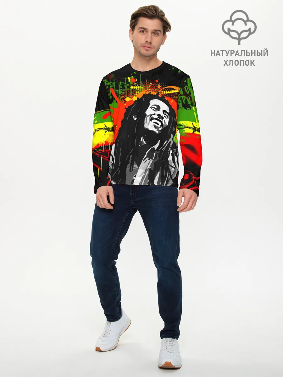 Мужской лонгслив базовый / Боб Марли