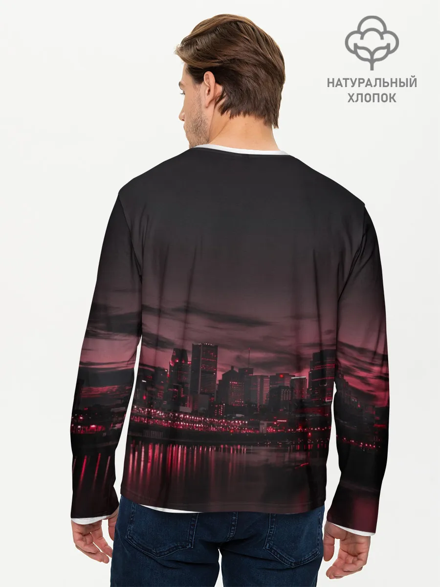 Мужской лонгслив базовый / shadow night city