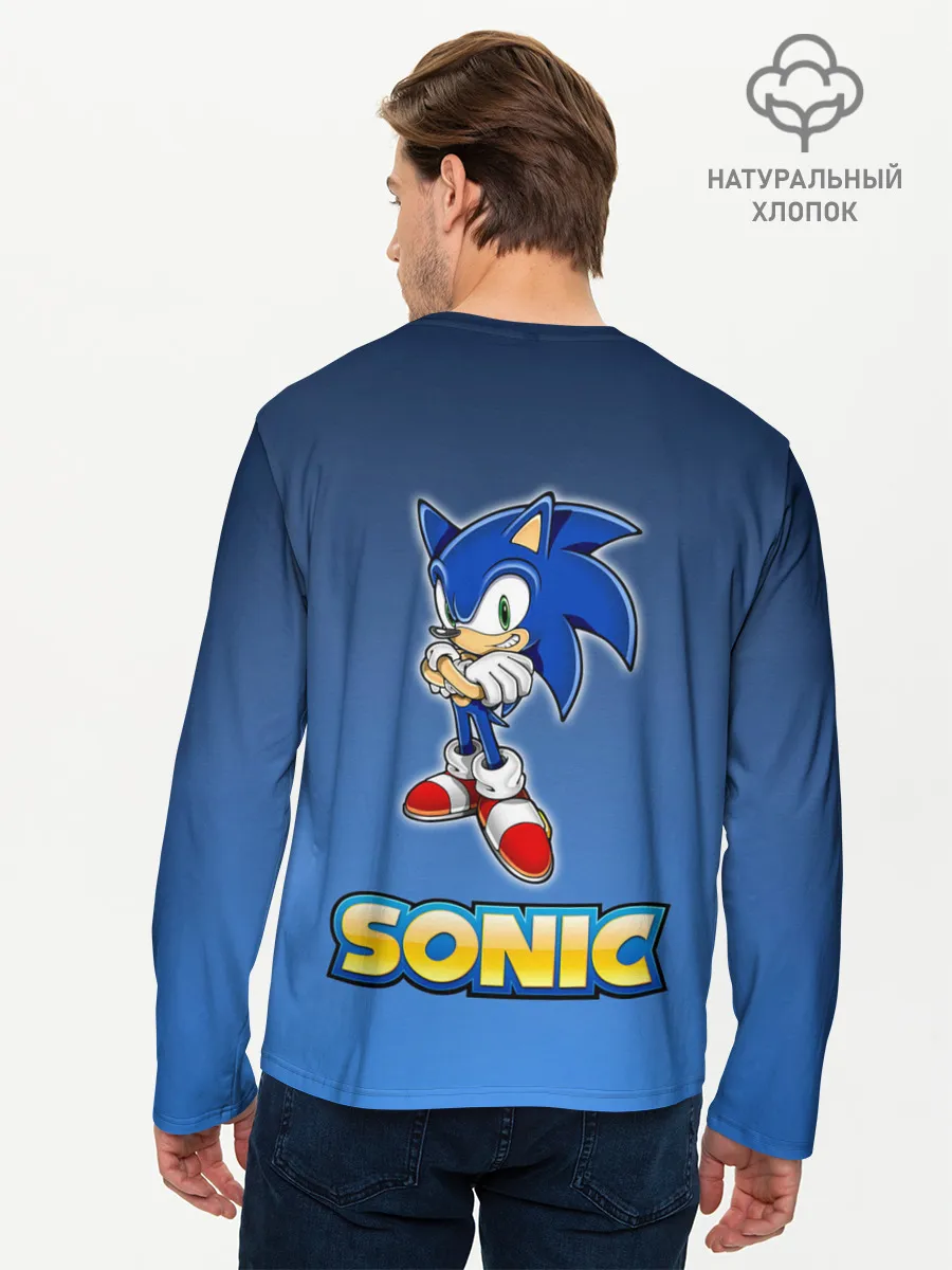 Мужской лонгслив базовый / Соник