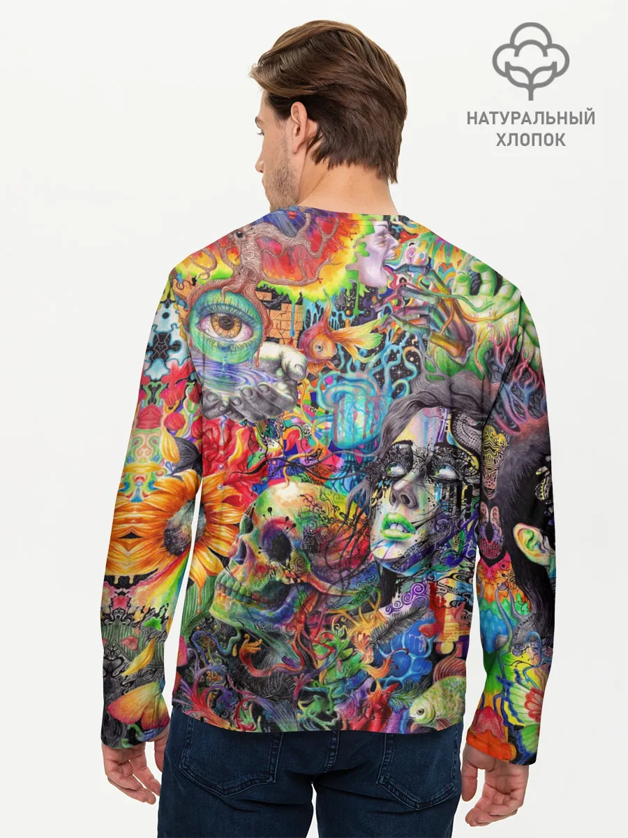 Мужской лонгслив базовый / Психоделическое искусство