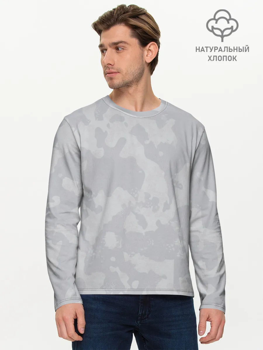 Мужской лонгслив базовый / Светло-серая