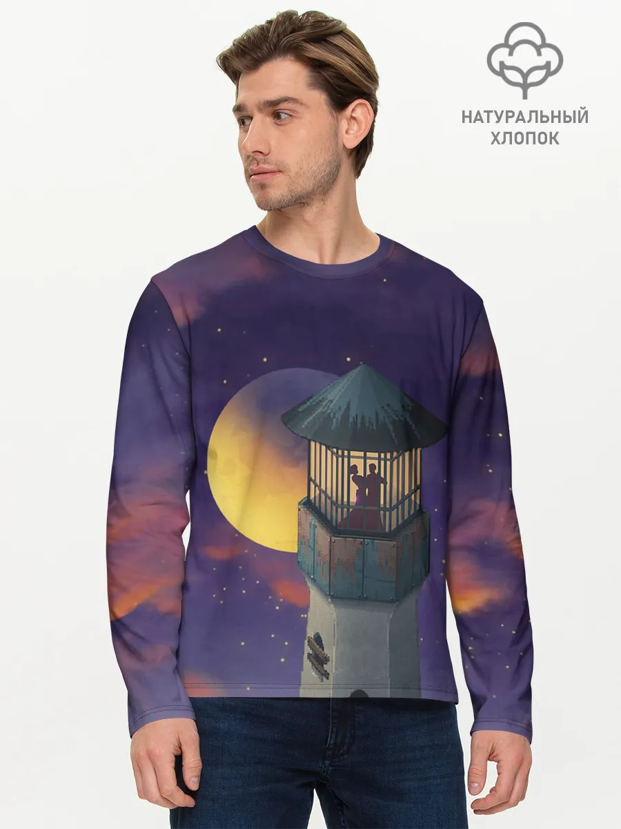Мужской лонгслив базовый / To the Moon 3D