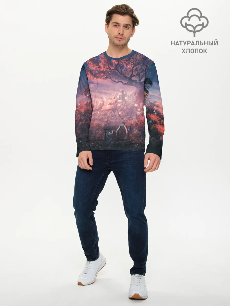 Мужской лонгслив базовый / Anime art tree