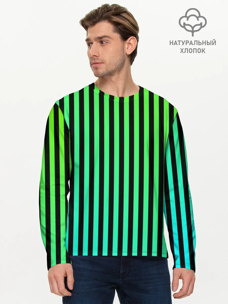 Мужской лонгслив базовый / Пикси полосы