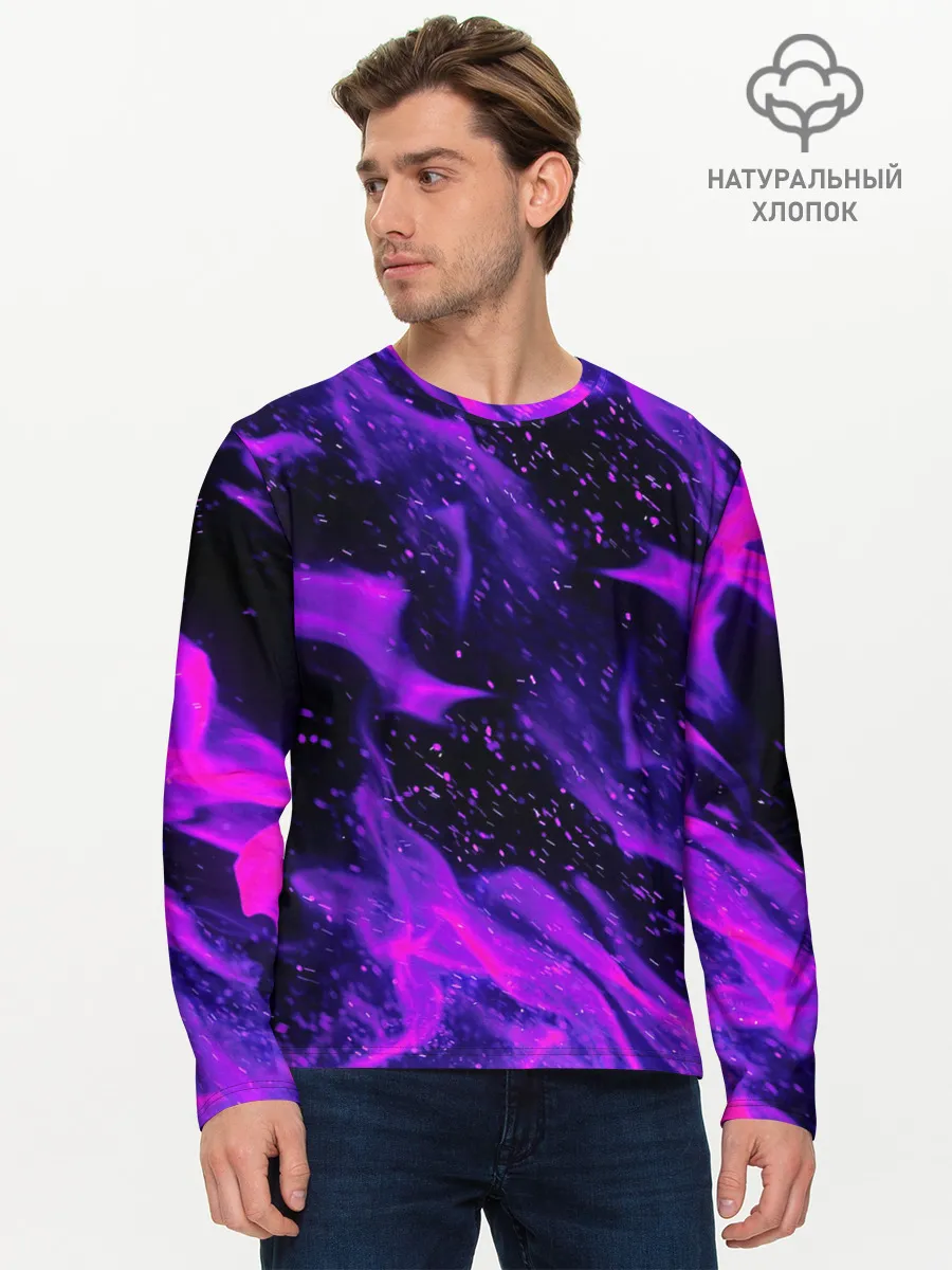 Мужской лонгслив базовый / ФИОЛЕТОВЫЙ ОГОНЬ