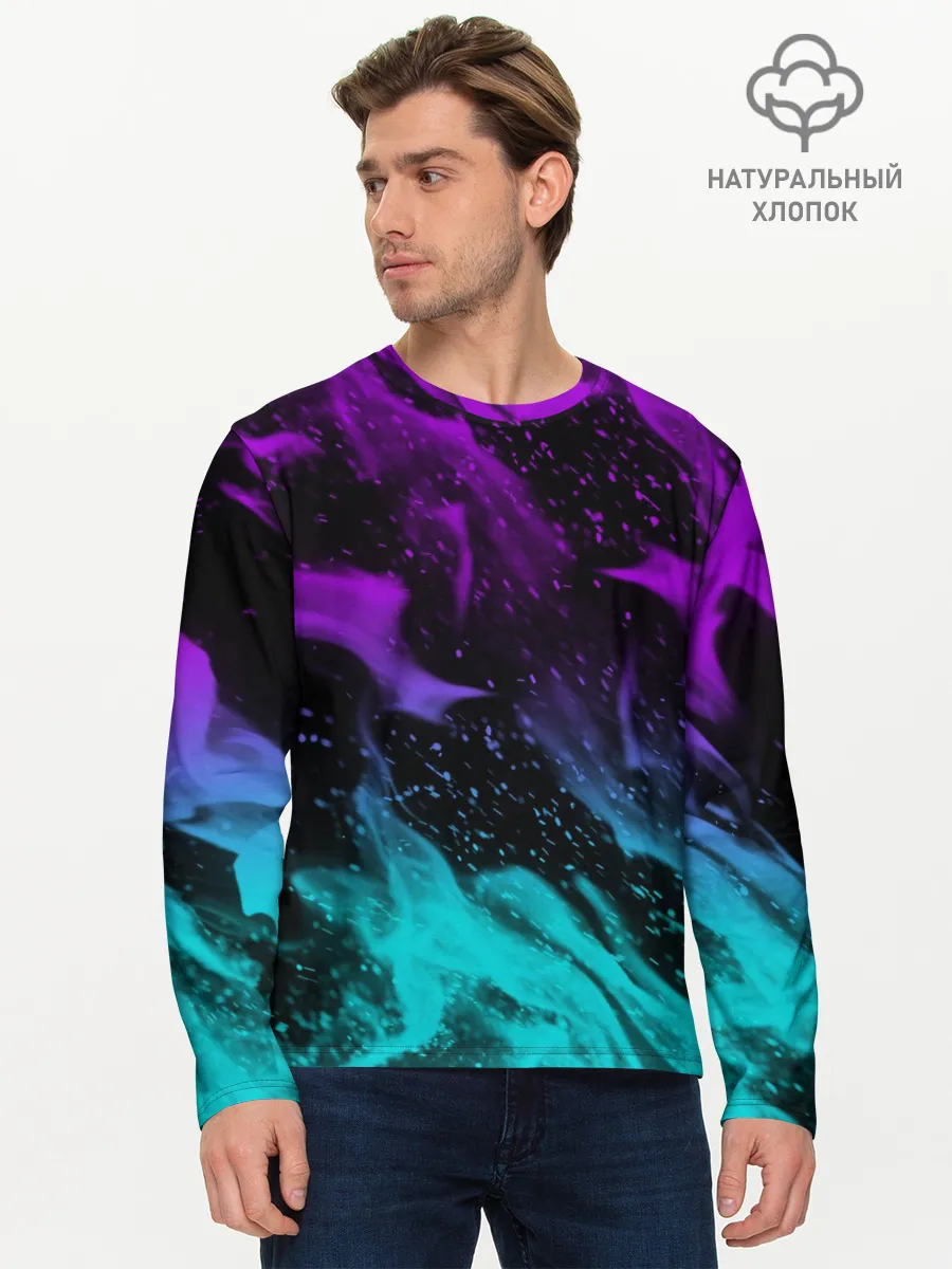 Мужской лонгслив базовый / НЕОНОВЫЙ ОГОНЬ