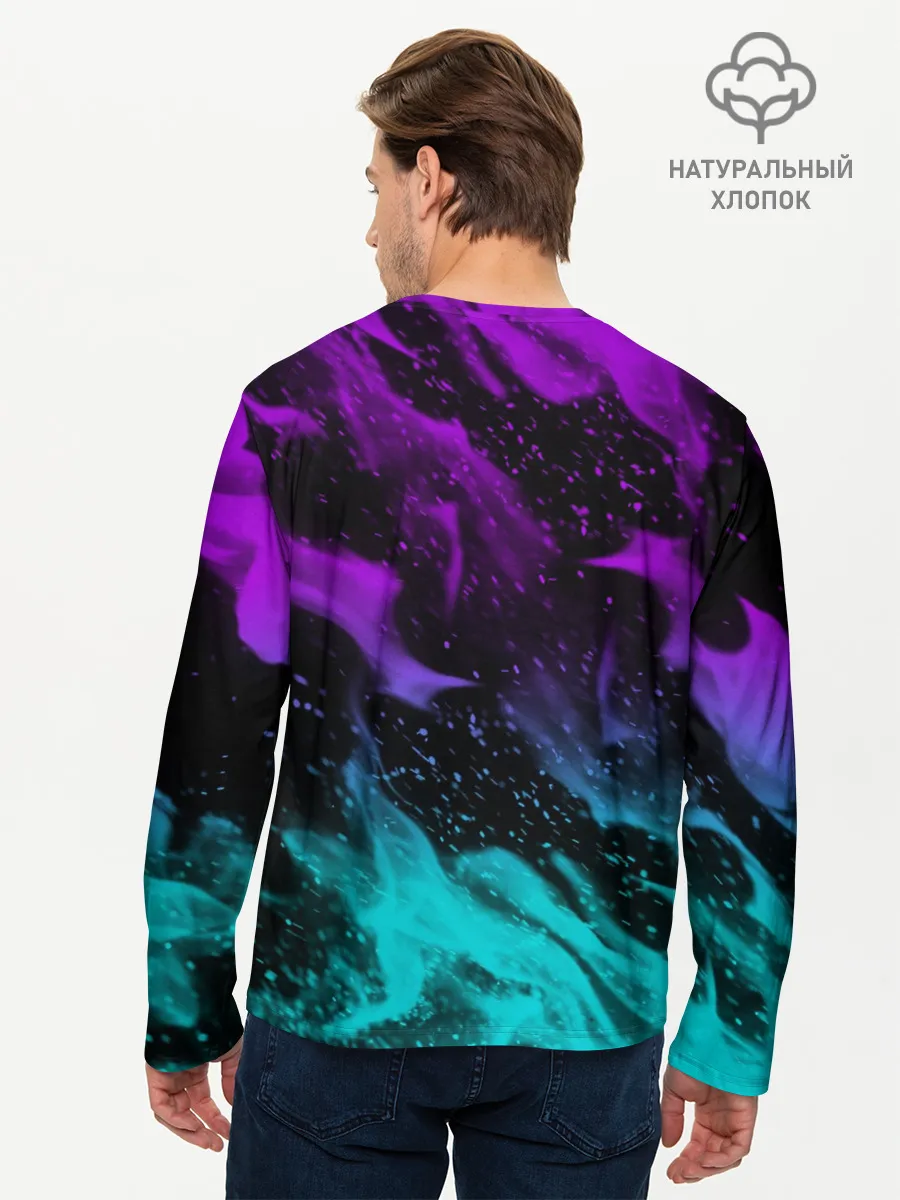 Мужской лонгслив базовый / НЕОНОВЫЙ ОГОНЬ