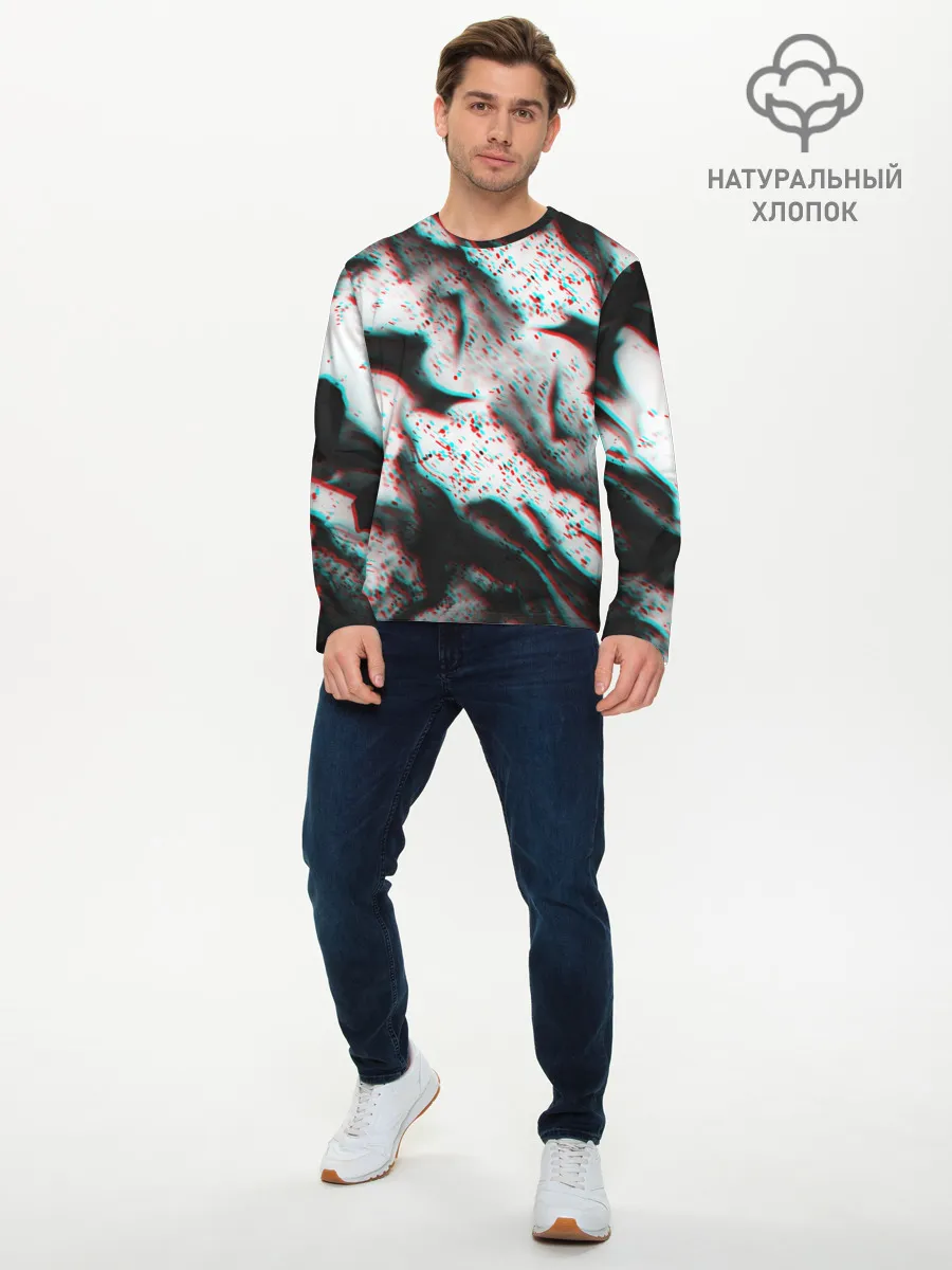 Мужской лонгслив базовый / ОГОНЬ ГЛИТЧ