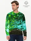 Мужской лонгслив базовый / Кислотные разводы краски