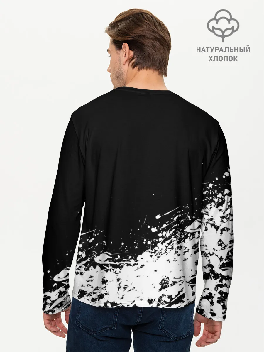 Мужской лонгслив базовый / Черный Клевер