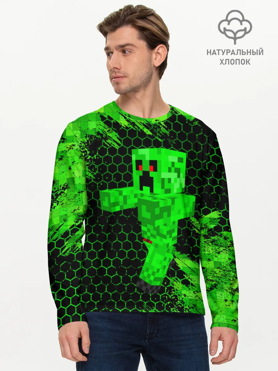 Мужской лонгслив базовый / MINECRAFT CREEPER