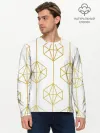 Мужской лонгслив базовый / Геометрический орнамент золото