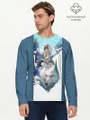 Мужской лонгслив базовый / Mononoke голубое небо