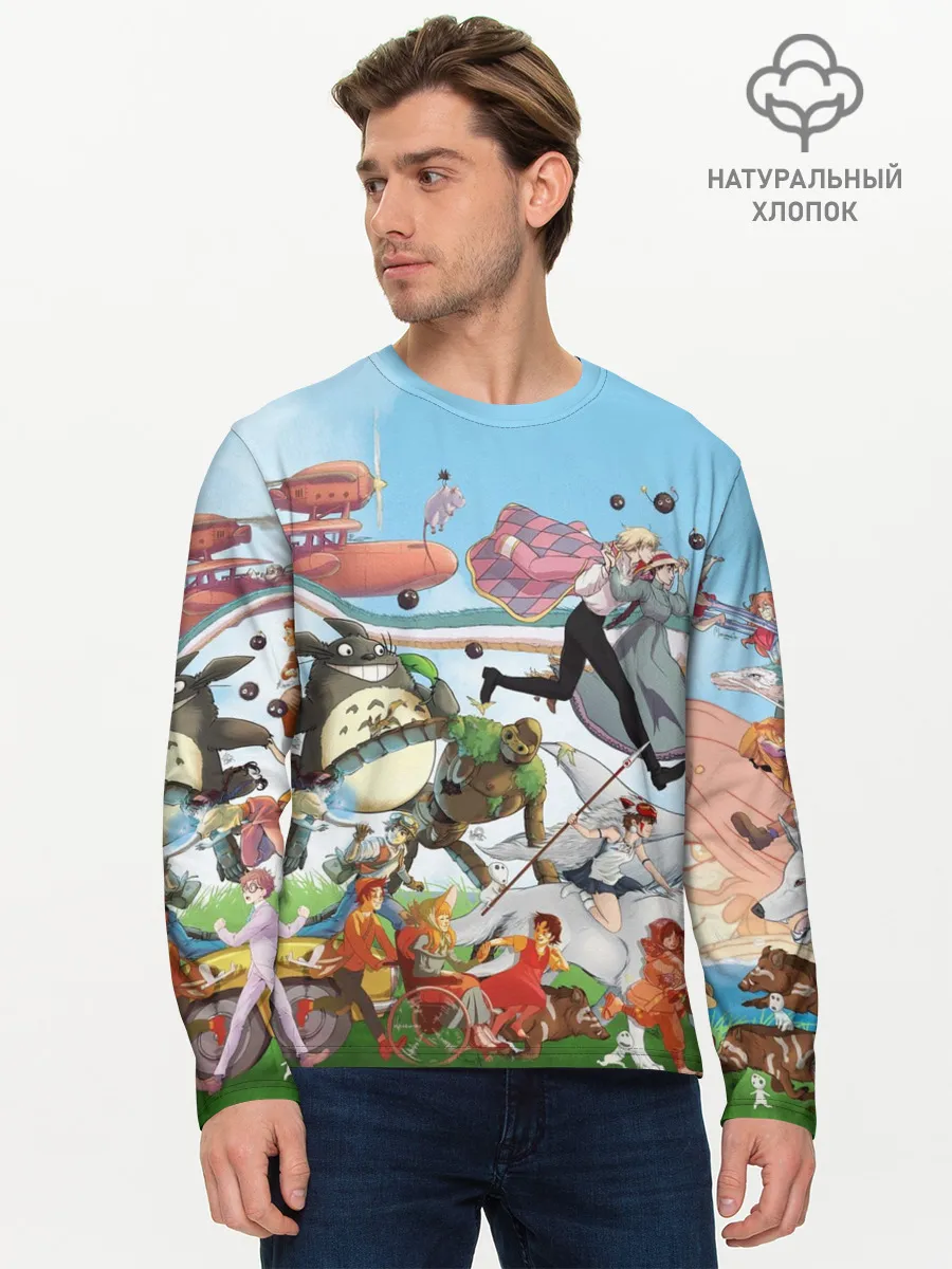 Мужской лонгслив базовый / Studio Ghibli