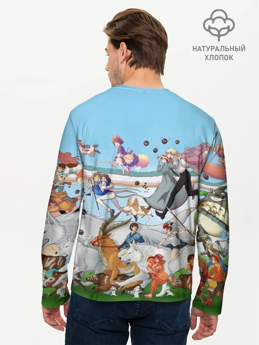 Мужской лонгслив базовый / Studio Ghibli