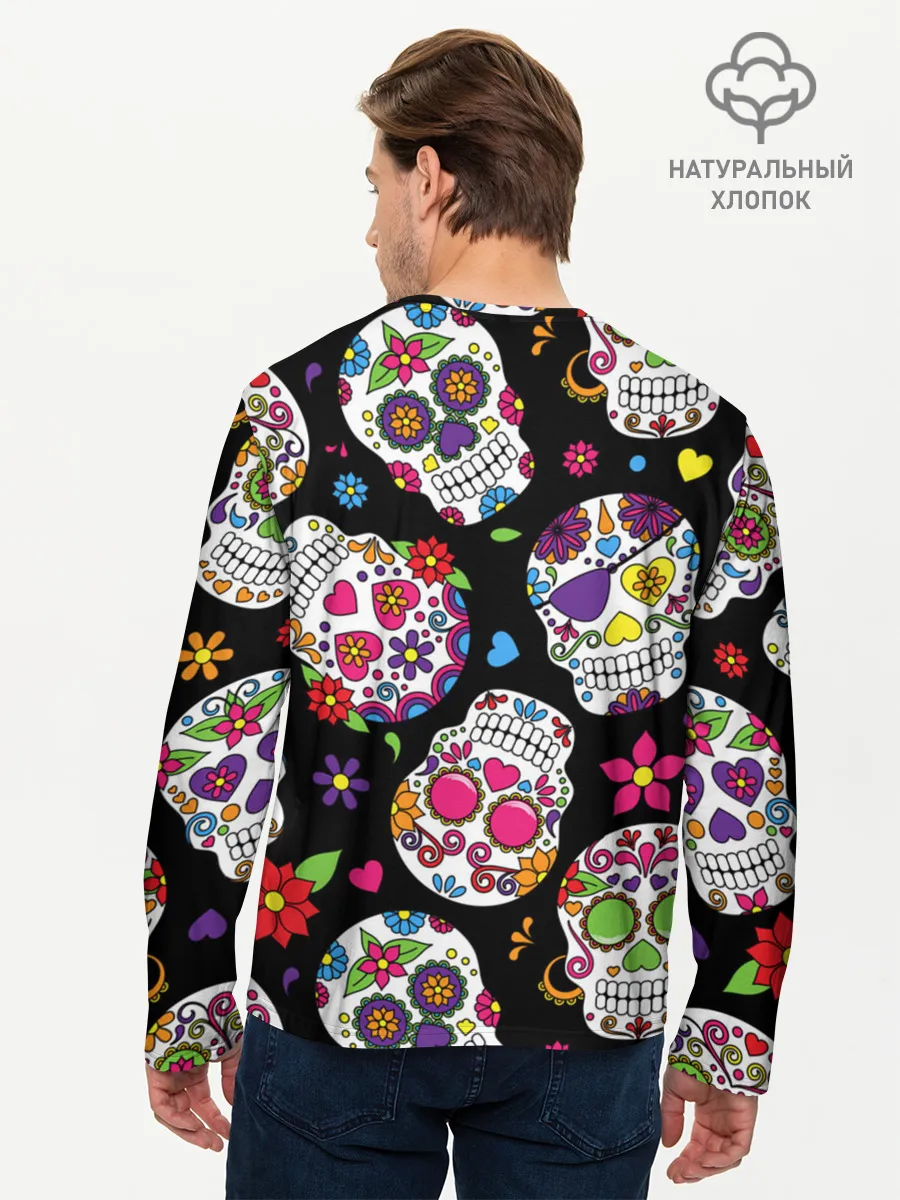 Мужской лонгслив базовый / Шальные черепа