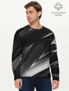 Мужской лонгслив базовый / GEOMETRY STRIPES BLACK & WHITE