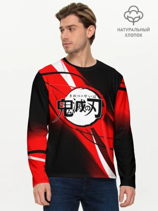Мужской лонгслив базовый / KIMETSU NO YAIBA абстракция