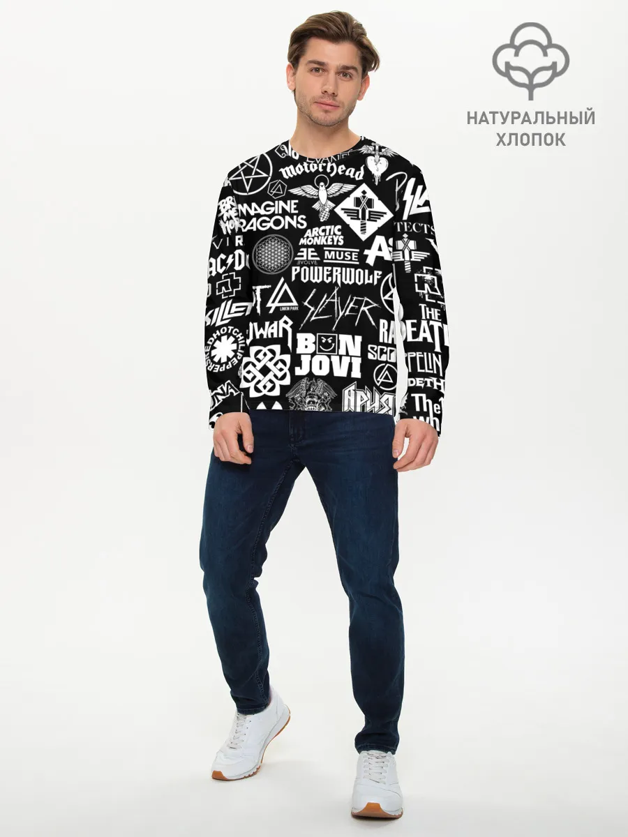 Мужской лонгслив базовый / ЛОГОТИПЫ РОК ГРУПП