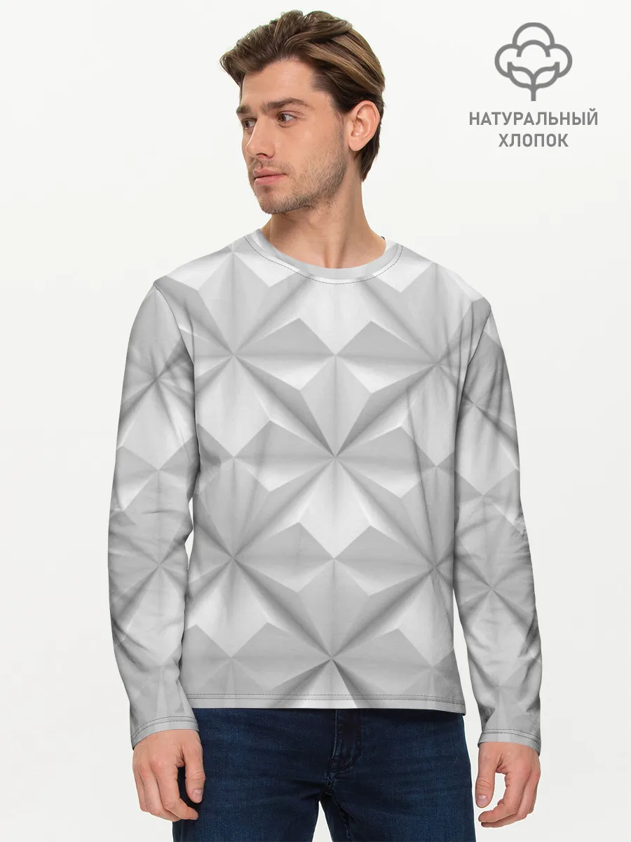 Мужской лонгслив базовый / Ромбы