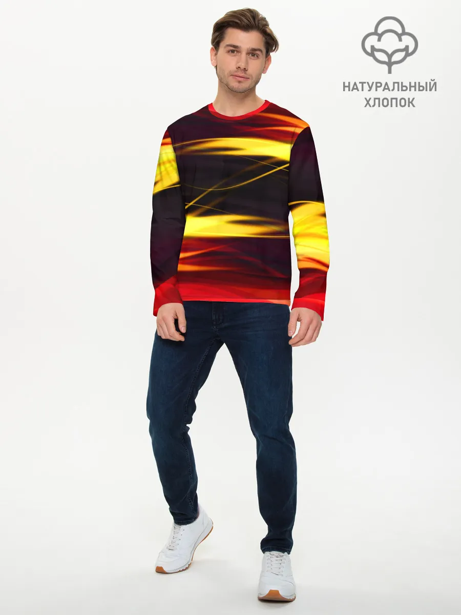 Мужской лонгслив базовый / Языки Пламени