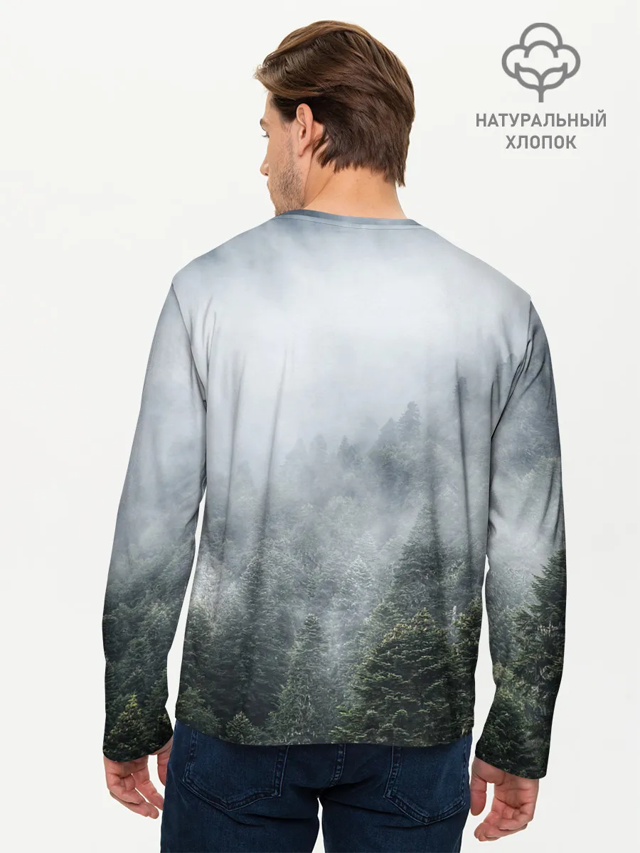 Мужской лонгслив базовый / Туманный лес