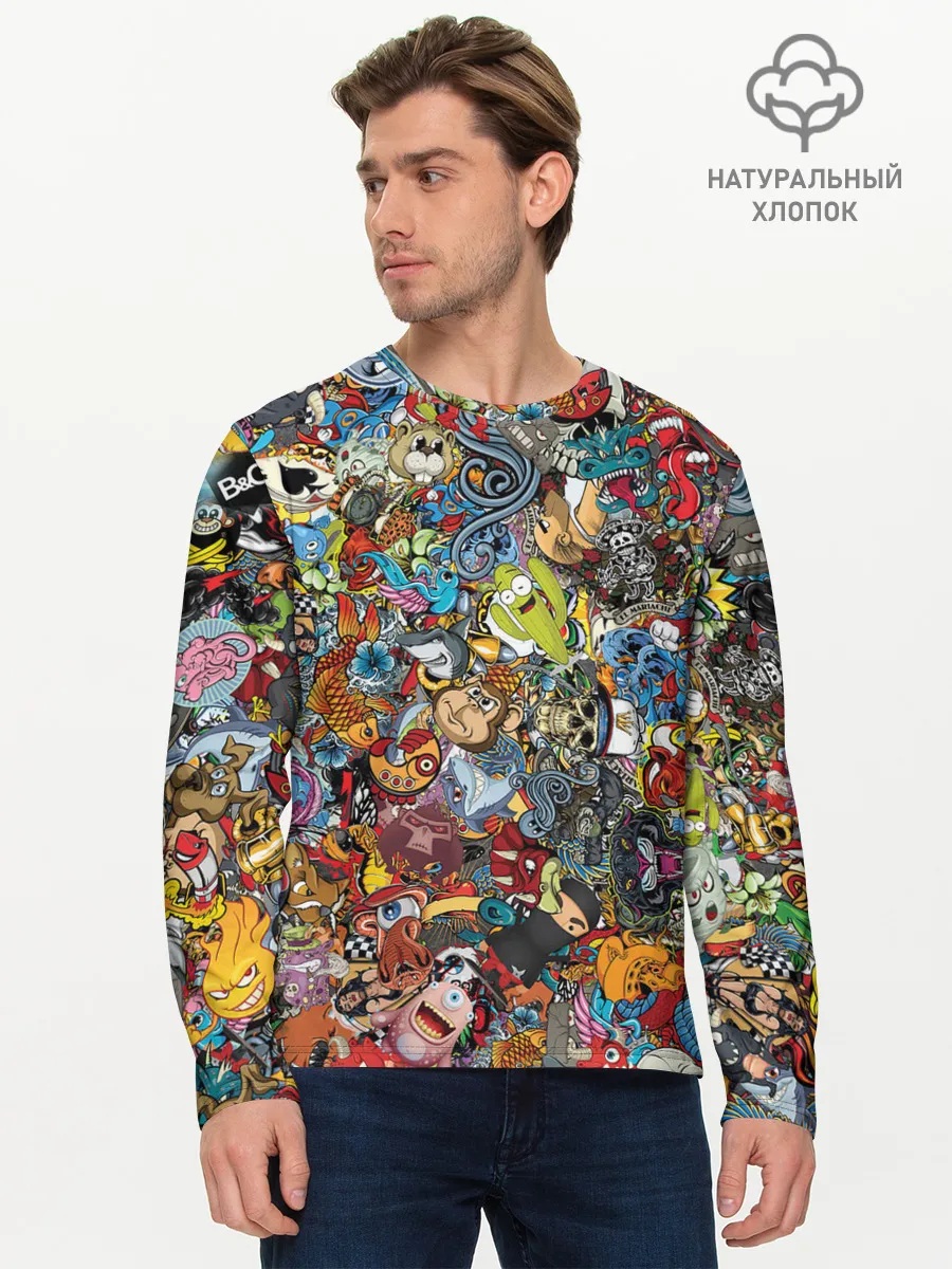 Мужской лонгслив базовый / Стикеры